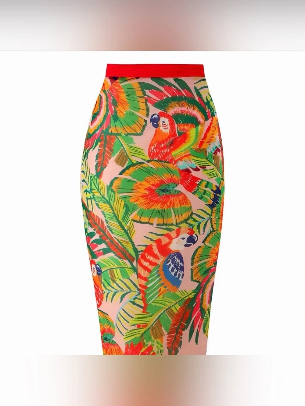 Tropical Floral Red Wrap Scarf - Red